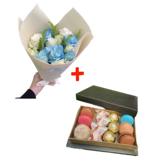 Bouquet 20 fleurs + petite boîte chocolat /nougat