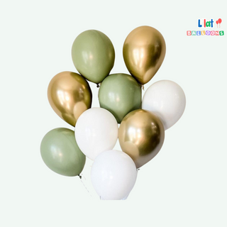 ჰელიუმის ბუშტი ქრომირებული და ლატექსის ( 9 ც )