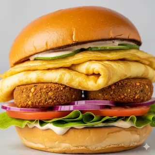 Burger special uova e falafel