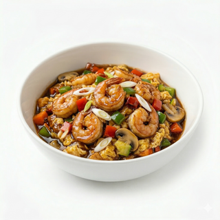 Creveti cu ou in sos chinezesc