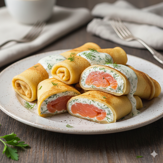 Naleśniki z wędzonym łososiem i serkiem