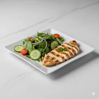 Plato De Ensalada + Carne De Pollo