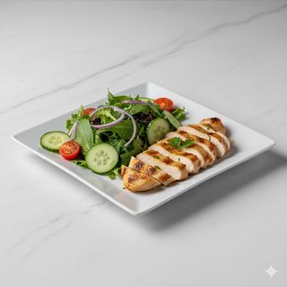 Plato De Ensalada + Carne De Pollo