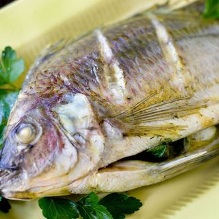 Boiled whole tilapia