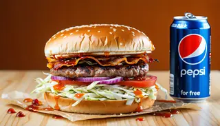 COLESLAW BURGER + GRATIS  Doza PEPSI BLACK
