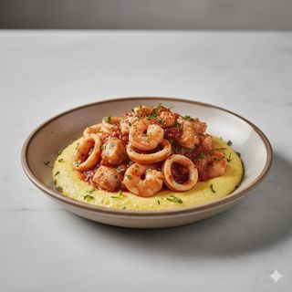 Polenta ai frutti di mare senza gusci