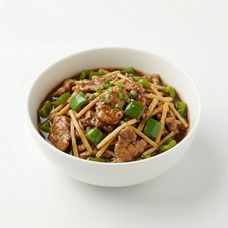 Porc cu bamus si ardei gras