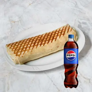 Kebab na cienkim z serem - zestaw z Pepsi 500ml