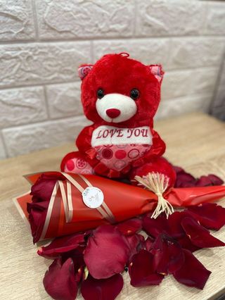 Peluche Avec Rose (Petit) 