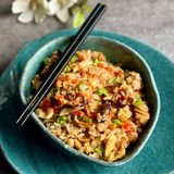 43. Arroz frito con jamón y maíz / Fried rice with ham and corn