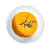 Vellutata di zucca e porri con riso Venere