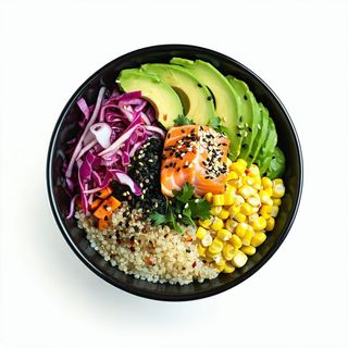 Poke salmon quinoa