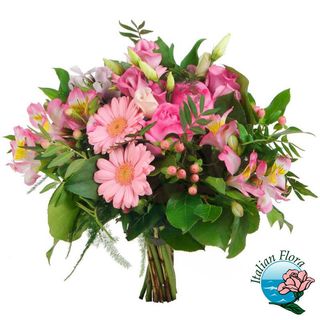Bouquet di fiori misti stagionali rosa