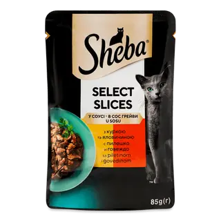 Корм для котів Sheba Black&Gold курка та яловичина в соусі (85г)