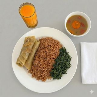 Pilau + Chapati + Juice