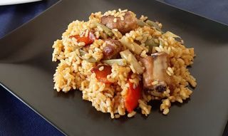 Arroz de magro y verduras 