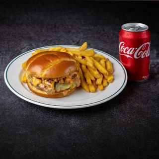 Pitmaster + pomfrit + sok