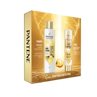 Pantene Molecular Bond Repair Champú Con Biotina 250Ml + Sérum Crema Sin Aclarado 90Ml. Fórmula Pro-V Para Pelo Seco. Pelo Más Sano Y Regenerado