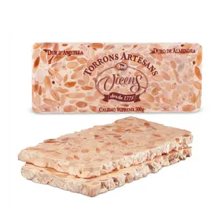 Turrón Duro de Almendra Formato Tradicional Vicens Tabla 300 Gr.