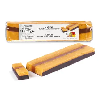 Turrón de Mango, Fruta de la Pasión y Coco Vicens Tabla 300 Gr.