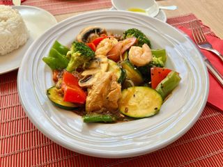 Wok de Verduras y Langostinos