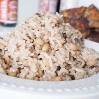 1 Portion Of Rice and Beans with stew 