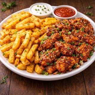 Yam Chips (With Spicy Chicken)