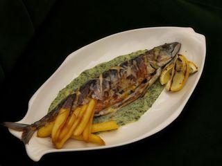 Скумбрія гриль на шпинатній подушці 550г