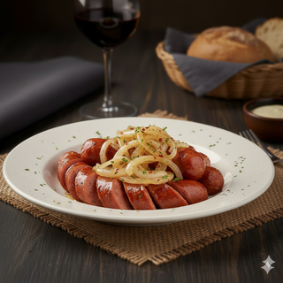 Salsicha Acebolada