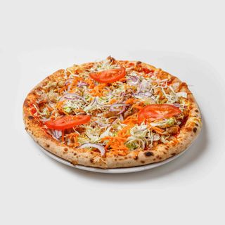 Pizza kebab con verdure