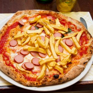 Patapizza con würstel