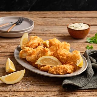 Choco frito com molho tártaro