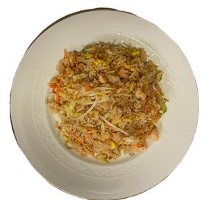 Riso saltato con gamberi