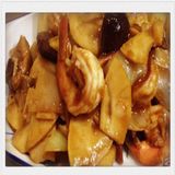 Gambas Con Setas Chinas Y Bambú