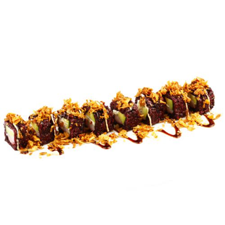 153 Uramaki Roll De Cebolla Frita Y Arroz Negro (8 Uds.)