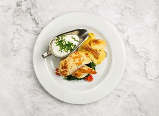 Piept de pui cu sos gorgonzola