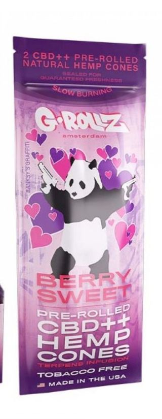 G-ROLLZ Blunt Pre-Rulat din Canepa-CBD Banksy's Graffiti Berry Sweet x2buc