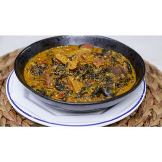 Bitterleaf Soup + goat or fish or beef + choice of swallow