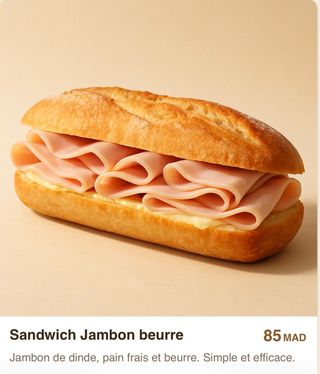 Sandwich Jambon beurre