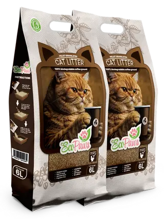 2бр. Котешка тоалетна от кафе Eco Paws неутрализира 99.5% миризмите