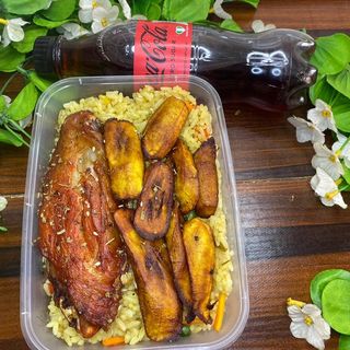 Fried Rice With Plantain, Turkey & Soda