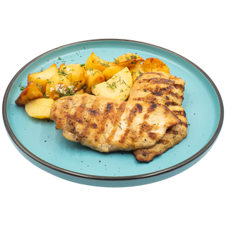 Piept de pui la grătar cu cartofi aurii 350g