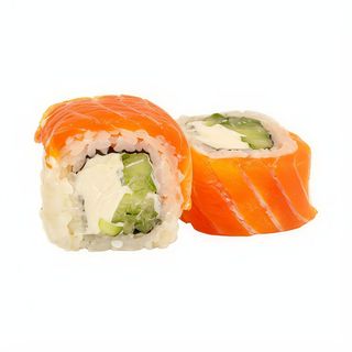 Roll Salmón Con Queso Crema Y Cebolla Crispy (8 Pzs.)