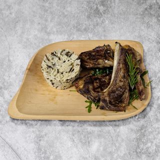 Costolette di Montone con Riso Selvaggio