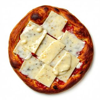 Pizza tonda - fredda gamberi e iceberg