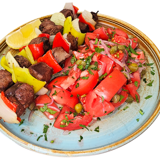 Шишчета от телешки дроб с гарнитура (500гр)