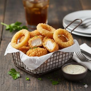 Пилешки хапки с лук