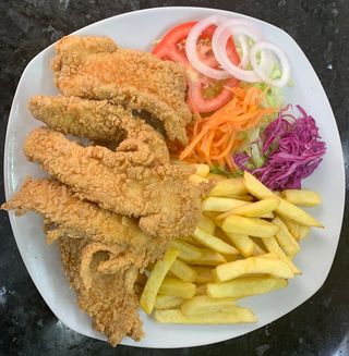 Menú Plato De Tiras De Pollo (6 Tiras)