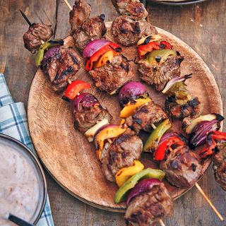 Brocheta de ternera a la parrilla.