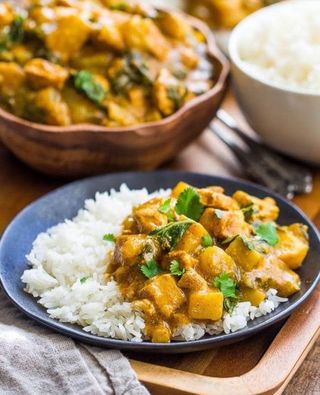 Coconut Chicken Curry With Coconut Rice